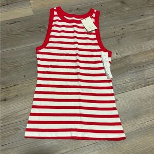 A new day tank top medium red/white new with tags
